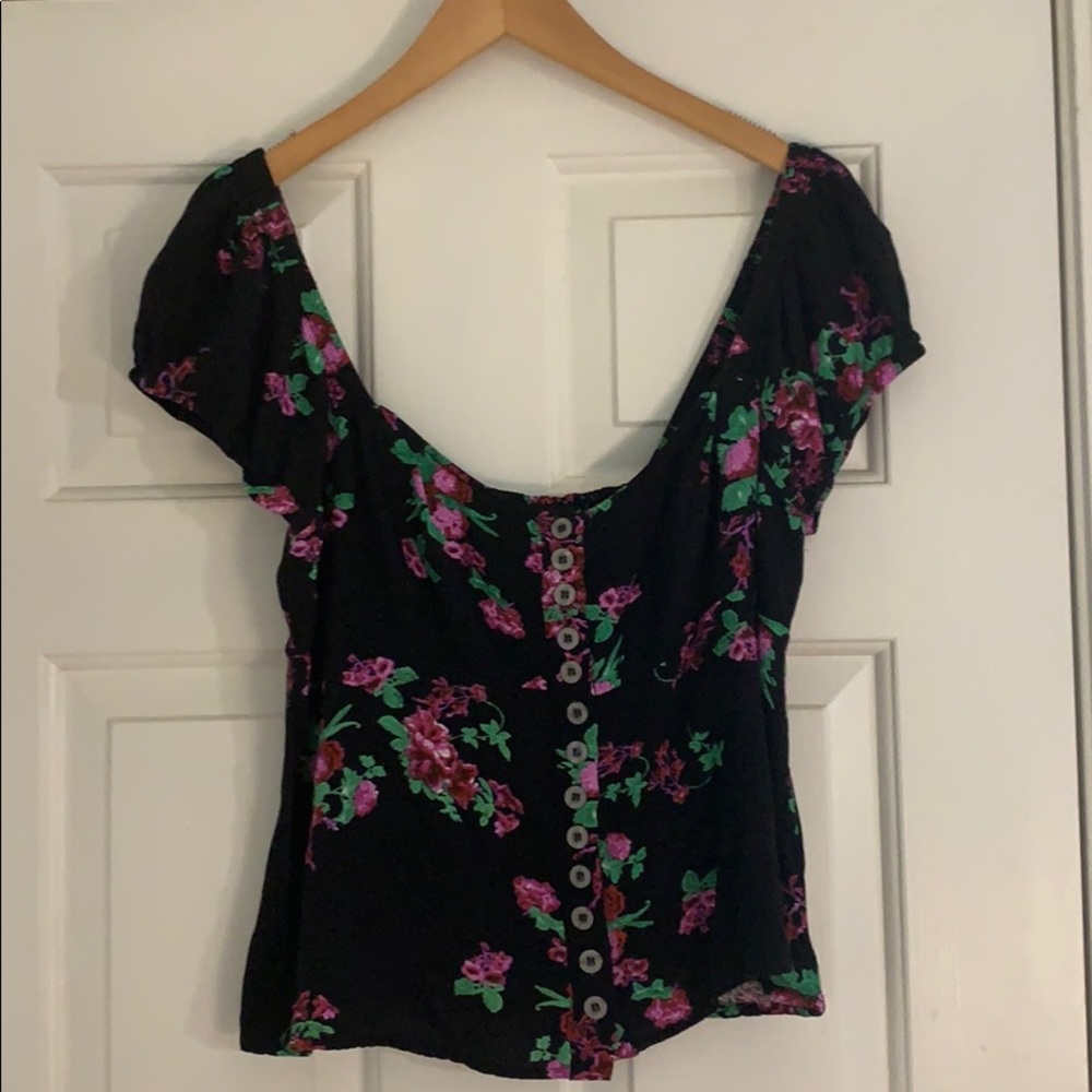 Flower button up Blouse